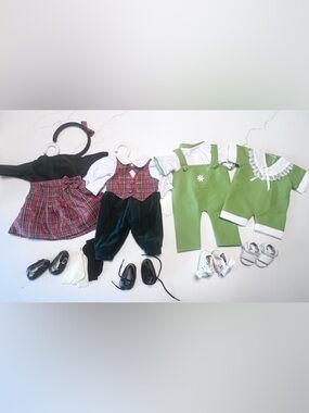 Doll Clothes for 15” American Girl Bitty Baby Twin Boy & Girl 2 Matching Oufits